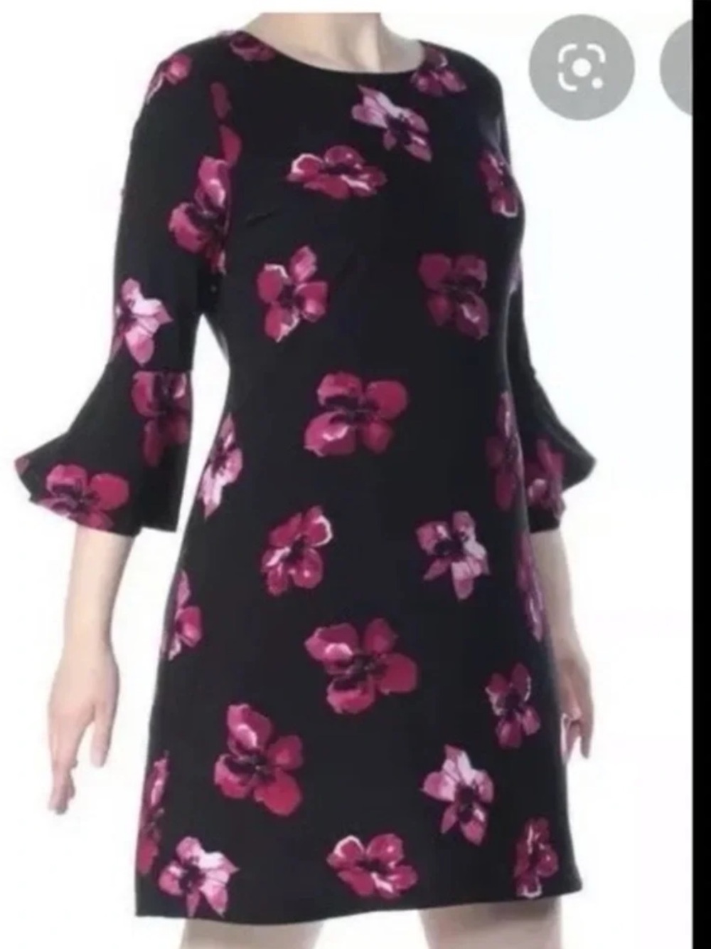 Tommy Hilfiger Black Mini Dress with Pink Floral Print